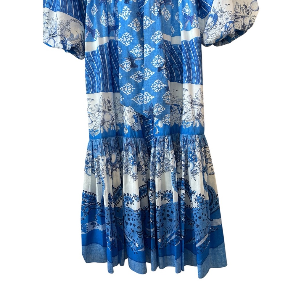 A LOVES A Cobalt Blue Long Sleeve Cotton Maxi Dress Boho Cottage Medium NWT - Picture 9 of 16